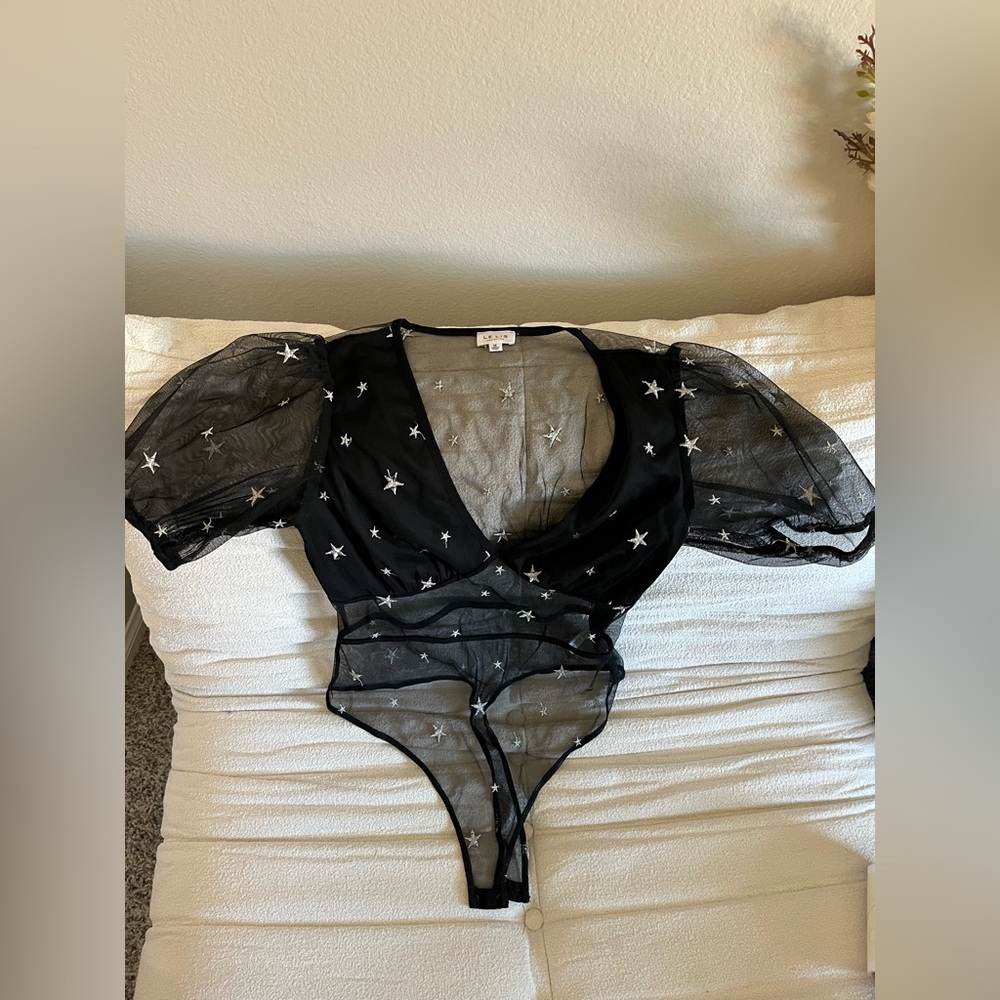 Fun western puff sleeve bodysuit